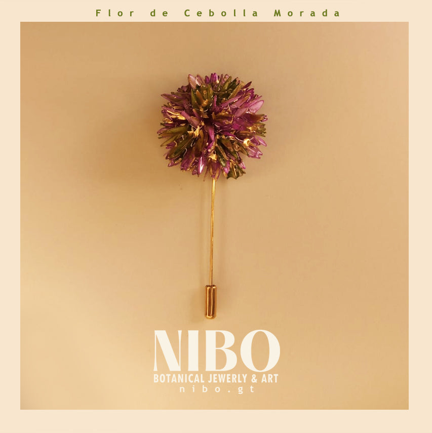Flor de Cebolla Morada / Broche de Alfiler