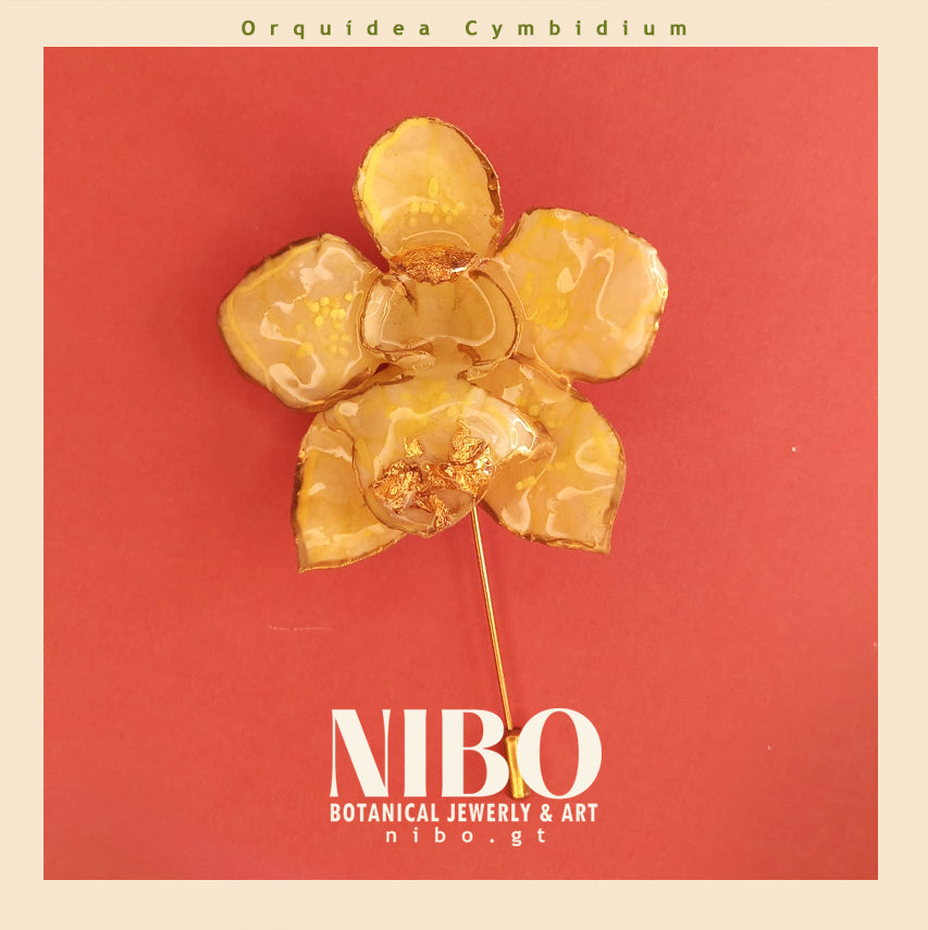 Flor Cymbidium / Broche de Alfiler