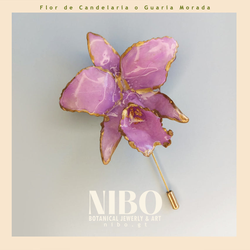 Broche de Alfiler / Guaria Morada