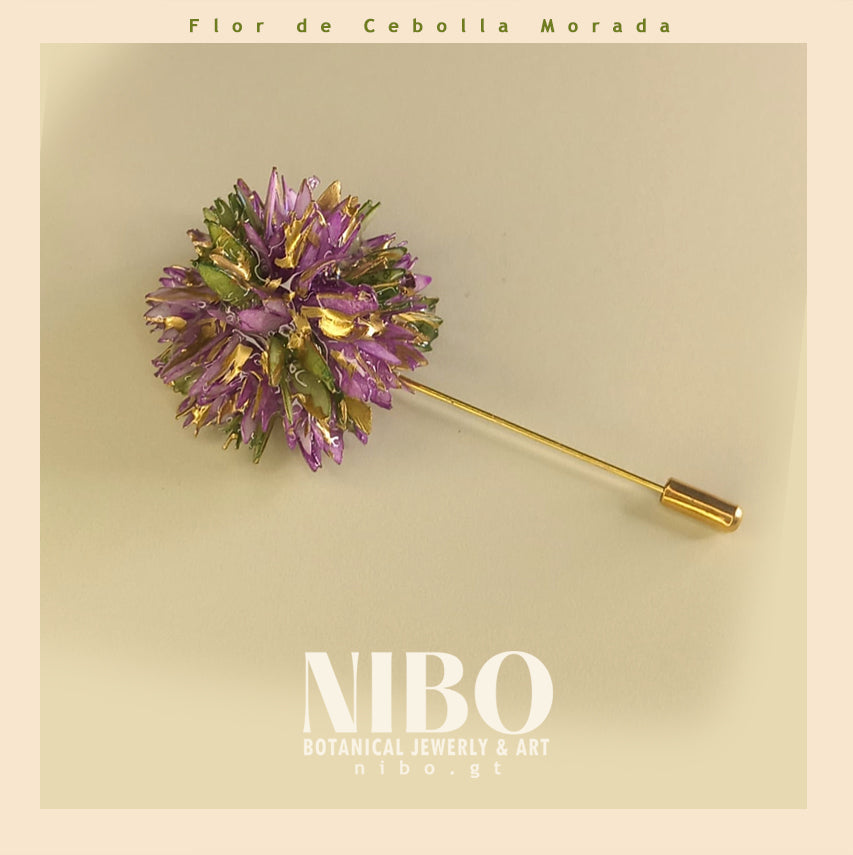 Flor de Cebolla Morada / Broche de Alfiler