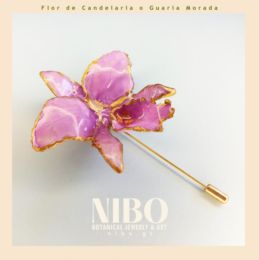 Broche de Alfiler / Guaria Morada