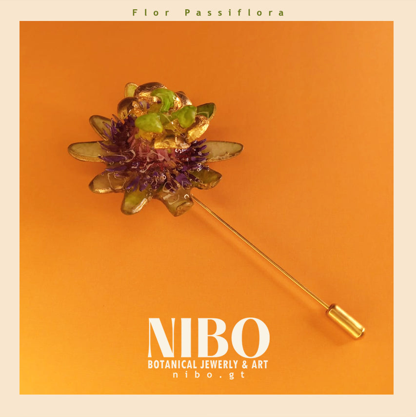 Flor Passiflora / Broche de Alfiler